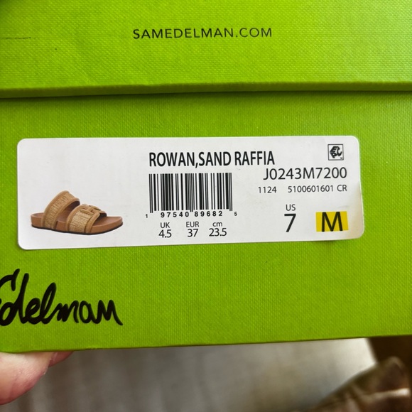 Sam Edelman Women's Rowan Sand Raffia Slide Sandal Size 7m - Picture 10 of 11